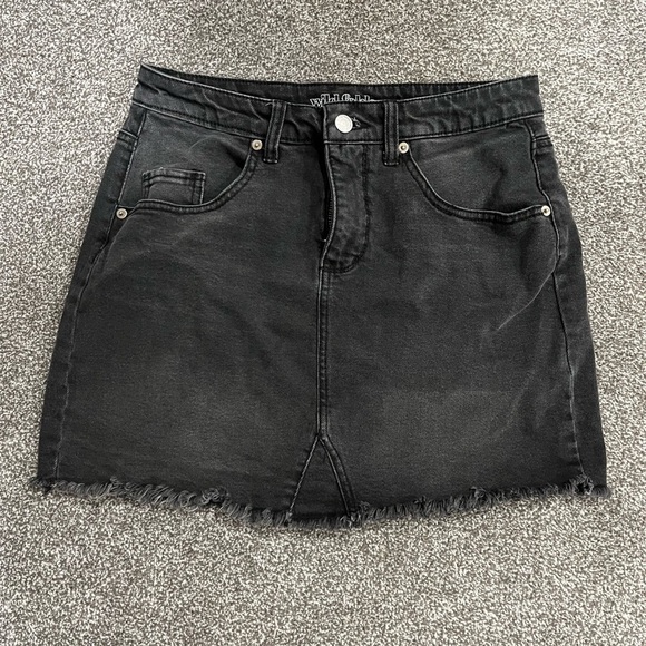 wild fable Dresses & Skirts - Black distressed Jean skirt
